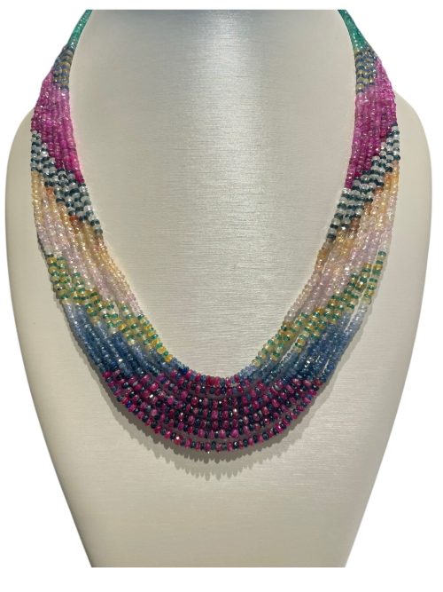 collana multicolor prezioso brillare valenza verone zaffiri oro lusso multifili