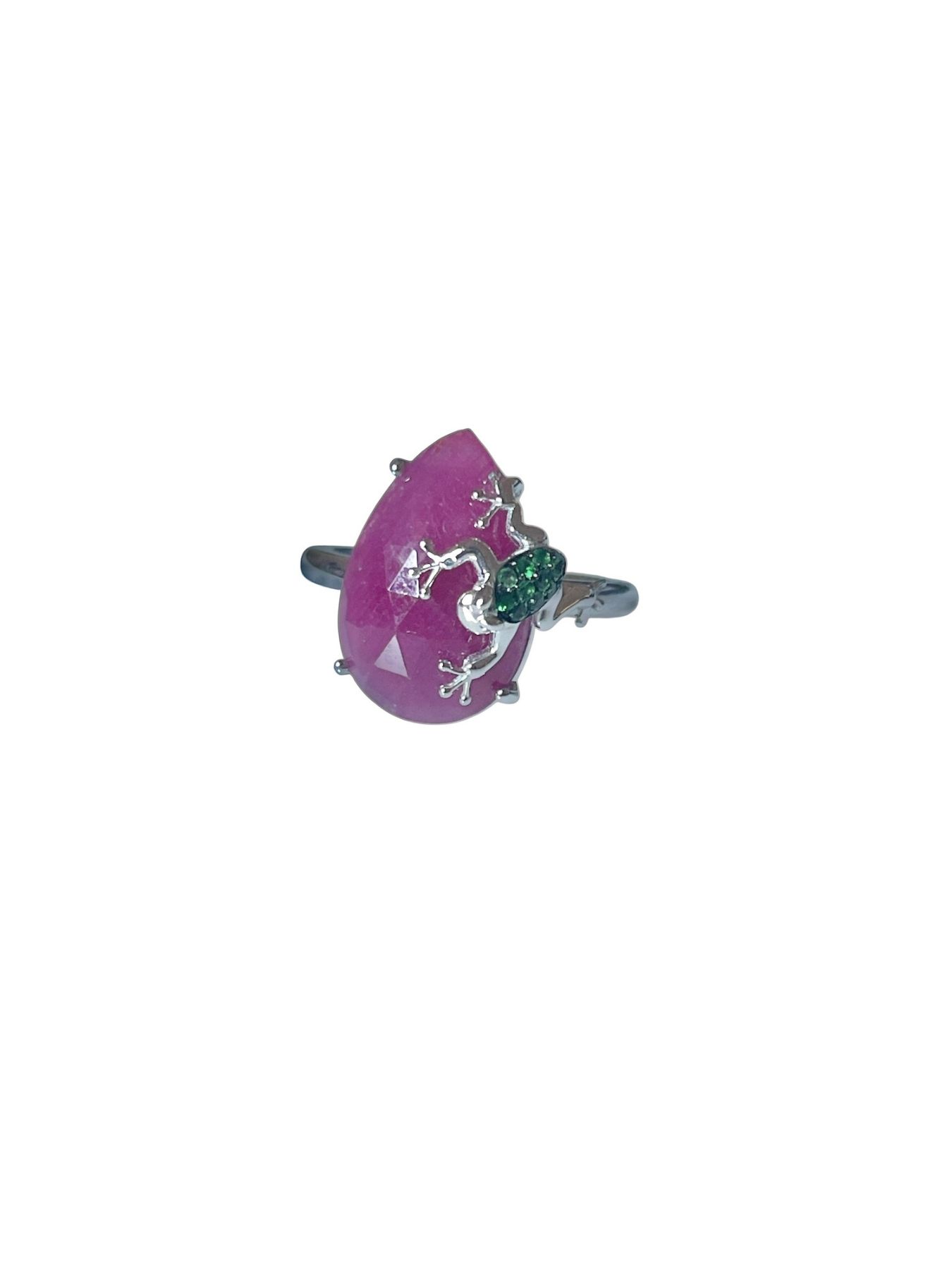 Anello in oro con rubino e rana