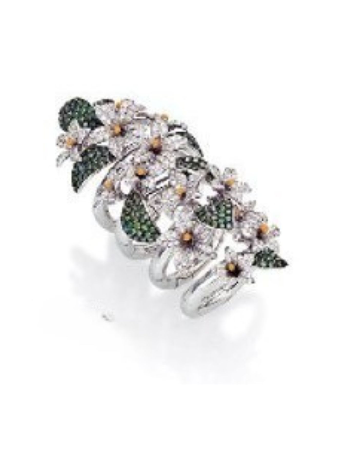 Anello fiori arabi con diamanti