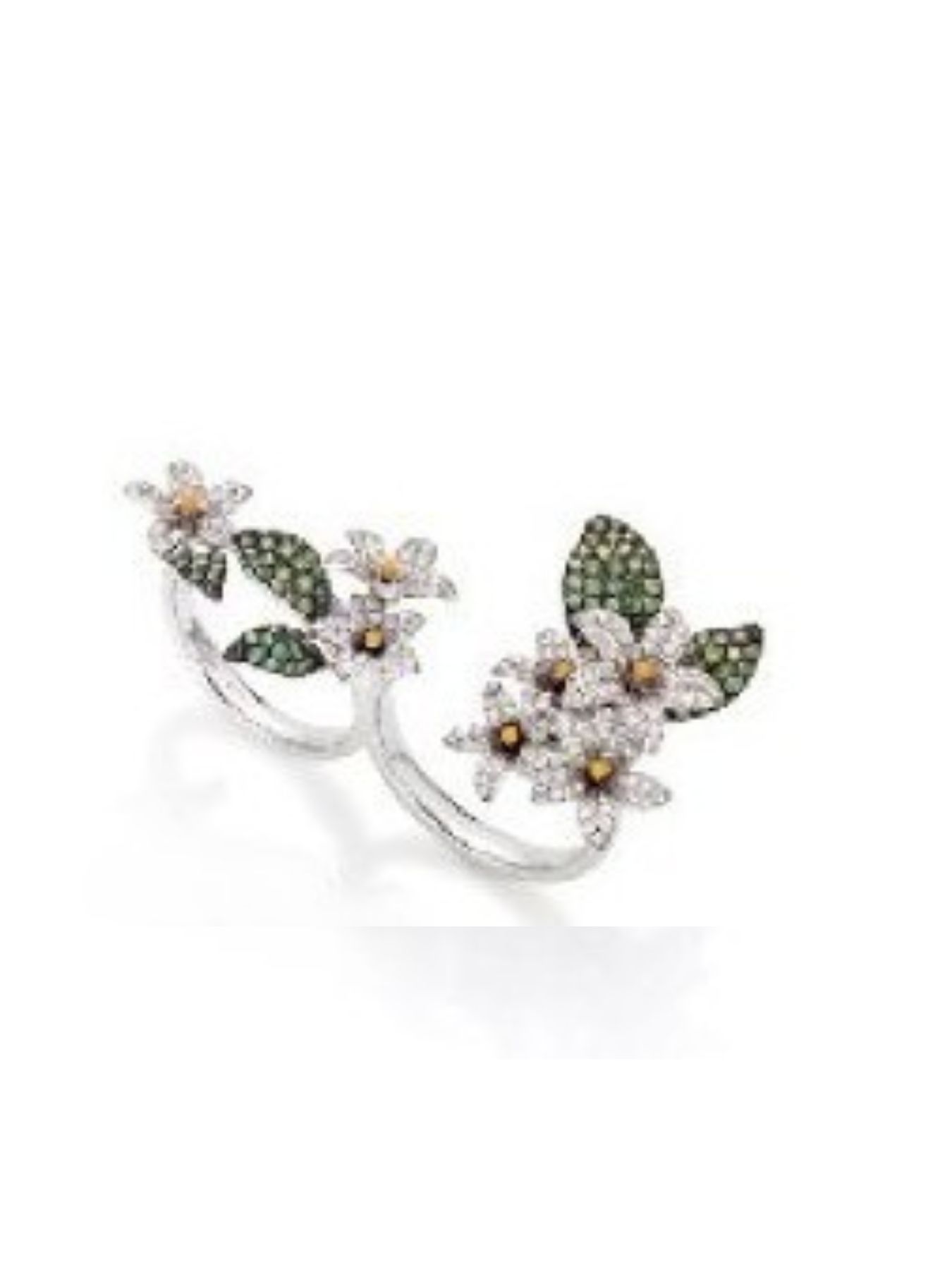 Anello due dita con fiori arabi