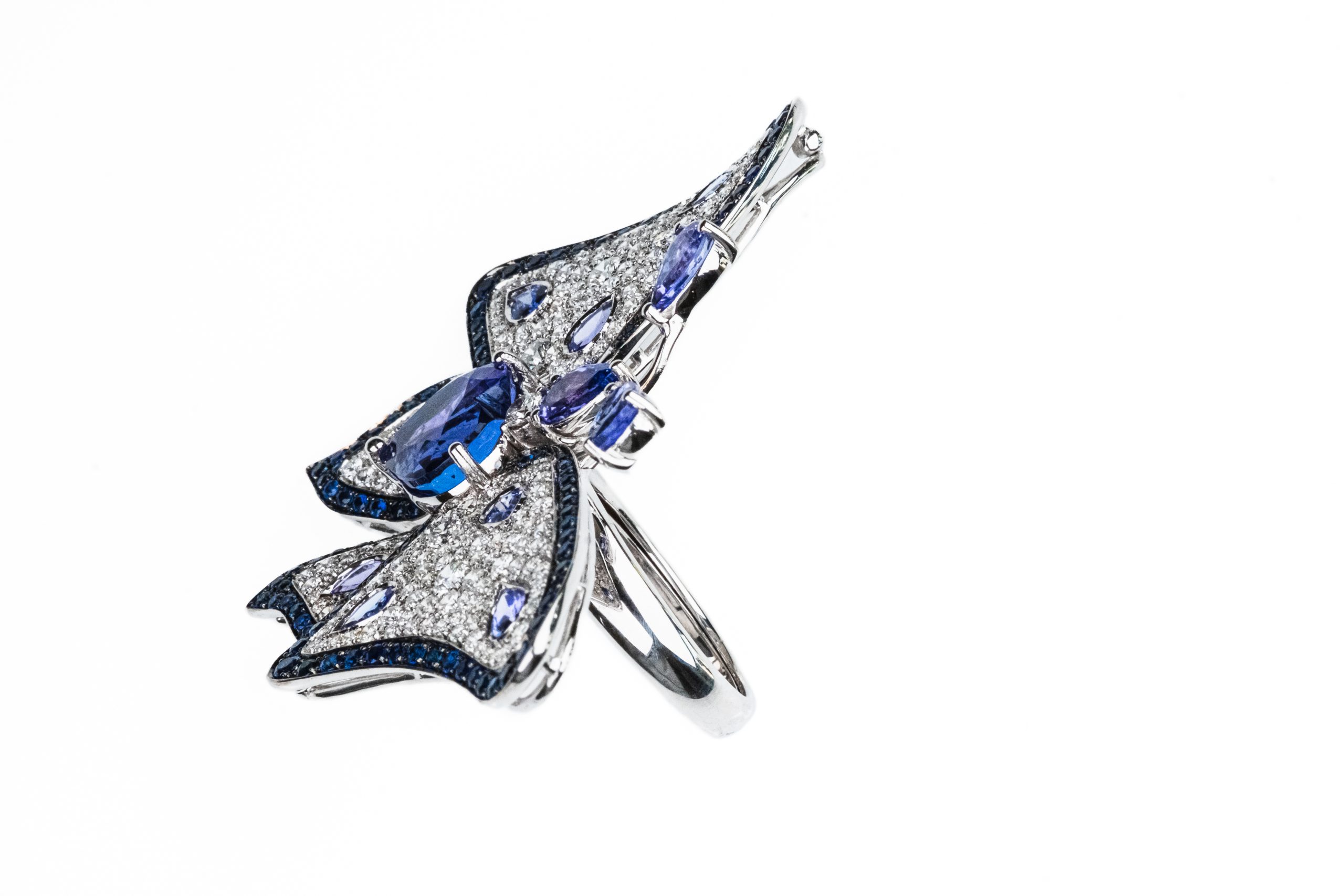 Anello farfalla con tanzaniti - immagine 2